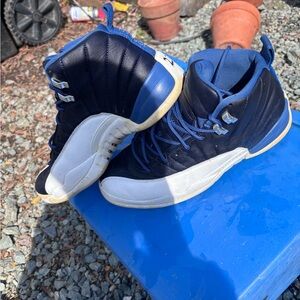 Jordan Men’s Navy Blue and White Athletic Shoes